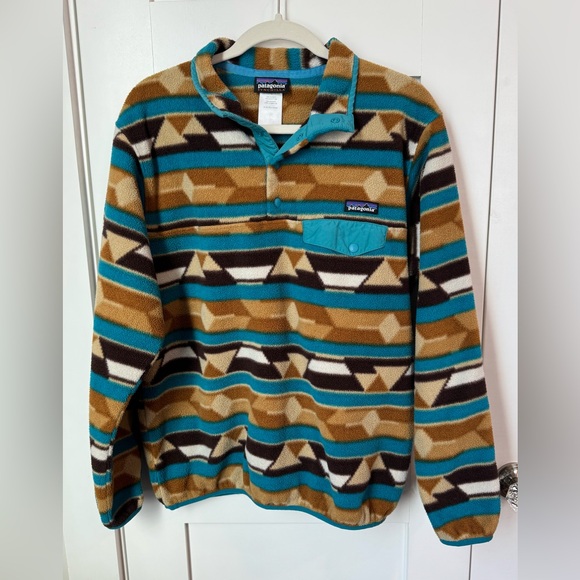 Patagonia Tops - Patagonia Women’s Synchilla Geometric Aztec Fleece Snap Pullover size large